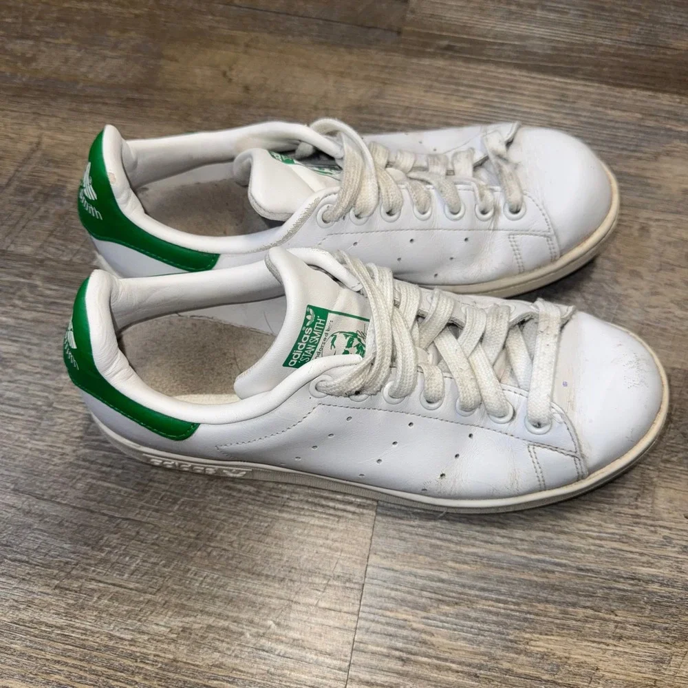 Adidas Stan Smith B24105 Mens 8 White Green Leather Tennis Sneakers 2016